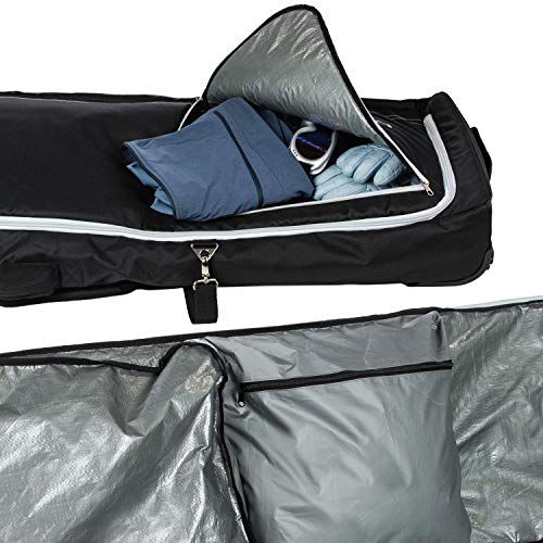 Athletico Conquest Padded Snowboard Bag with Wheels - Travel Bag for Single Snowboard and Snowboard Boots (Black, 175 cm)