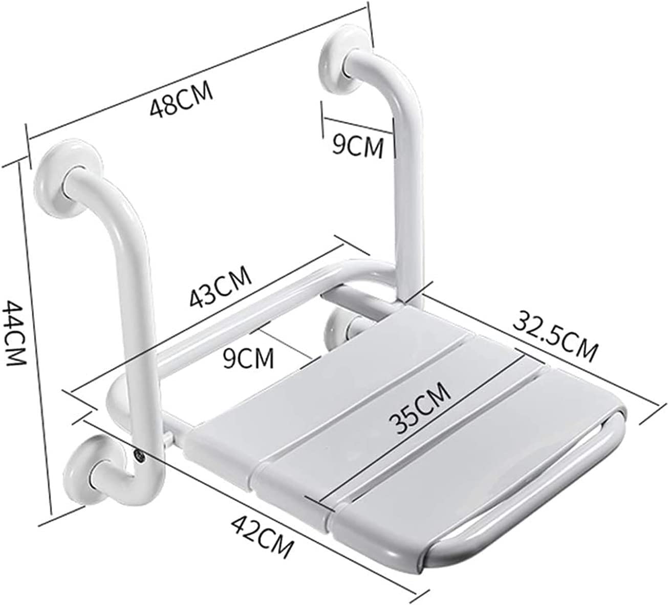 plegable Silla de Ducha,para personas mayores Silla de ducha plegable, asiento de pared de ducha, silla de ducha plegable con reposabrazos, asiento de ducha montado en la pared for personas mayores, t