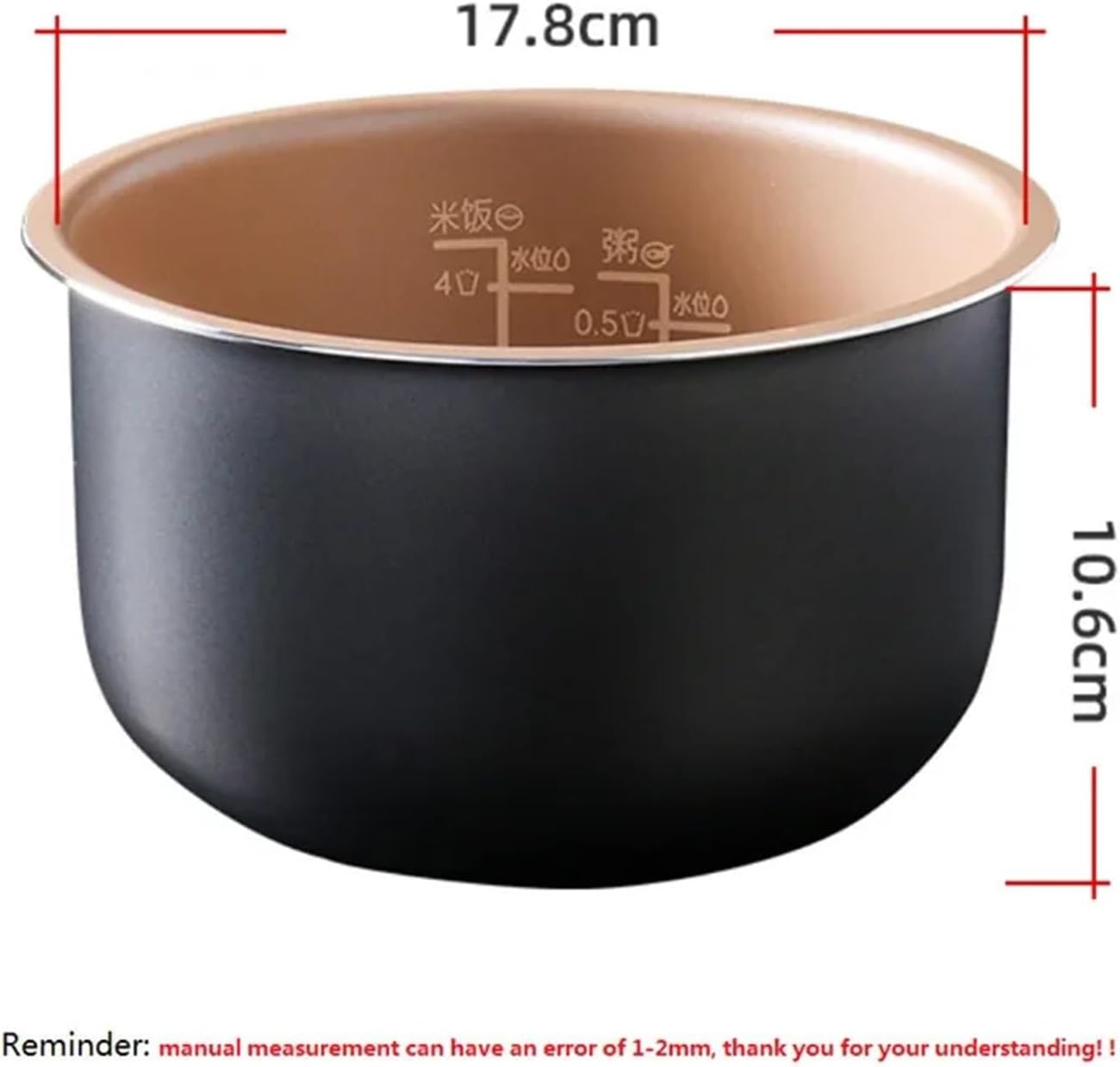 2L Rice Cooker Inner Pot Replacement，Compatible For Philips HD3060 HD3061 HD3160 HD3161 HD3070 HD3071 Parts
