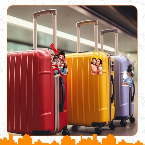 48 Pcs Sublimation Luggage Tag Blanks, Double Sided Aluminum Tags with 48 Color Straps, Customizable Travel ID Card Holder for Suitcases, Pet Collars, Business, Sports (4 Colors, DIY Heat Transfer)2