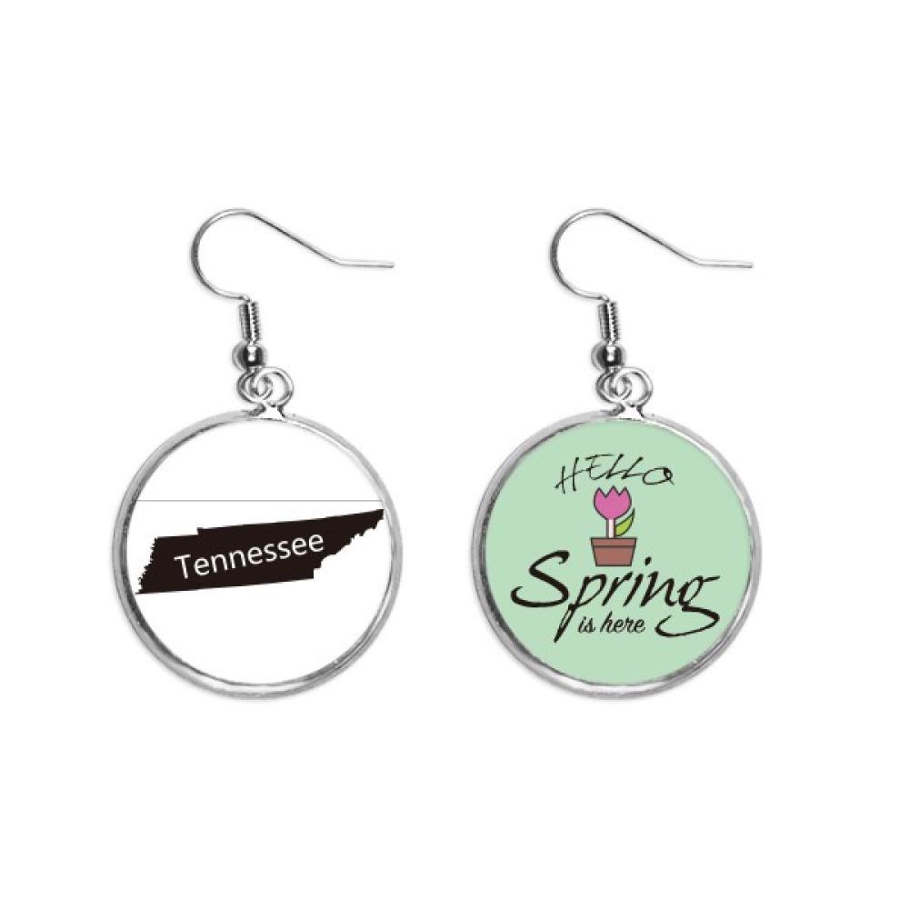 Pendientes de Tennessee mapa silueta joya colgante para regalar en primavera 5