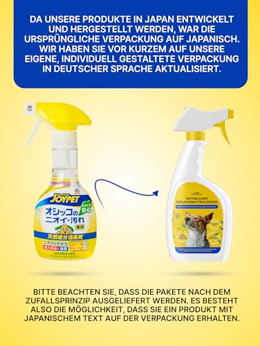 Japan Premium Natürlich Geruchsneutralisierer | Hundeurin Geruchsentferner mit Yomogi & Catechin | Besser als herkömmlich Enzymreiniger | 270 ml mit Bergkräuter Frischeduf