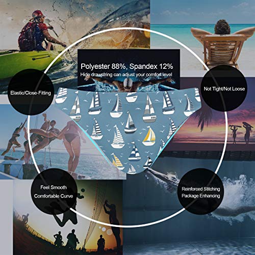 Men Swim Brief Bikini Cartoon Sailboat Marine And Bird Beach Bikini For Men Swim Underwear Large #TOP1