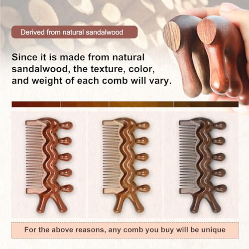 Peine de madera ergonómico para masaje y cabello miniatura 4