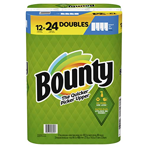 Bounty White Full Sheet Paper Towels, 12 Double Rolls