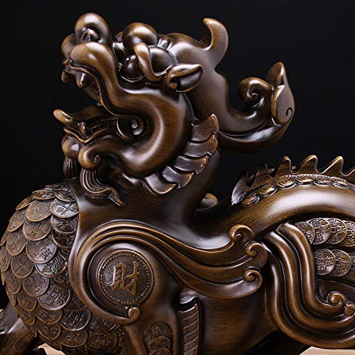Statue divine chinoise mignon en résine pour étagère et bureau de style - 4