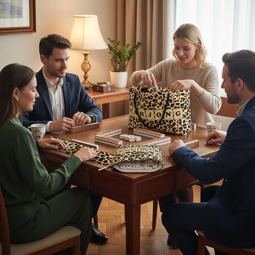 Gilprop 3 Pcs Leopard Print Empty Mahjong Bag Set miniatura 6