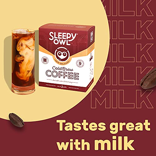 Sleepy Owl New Orleans Cold Brew Packs | 100% Arabica Coffee | Set of 3 Packs - Makes 9 Cups | 3 Step Cold Brew - No Equipment Required | No Preservatives - Image 6