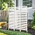 OUSHENG 47in H x 48in W Air Conditioner Fence Privacy Screen, Pool Equipment Enclosure Trash Garbage Can Hider Outdoor for AC Outside Units Garden Balcony Patio, White