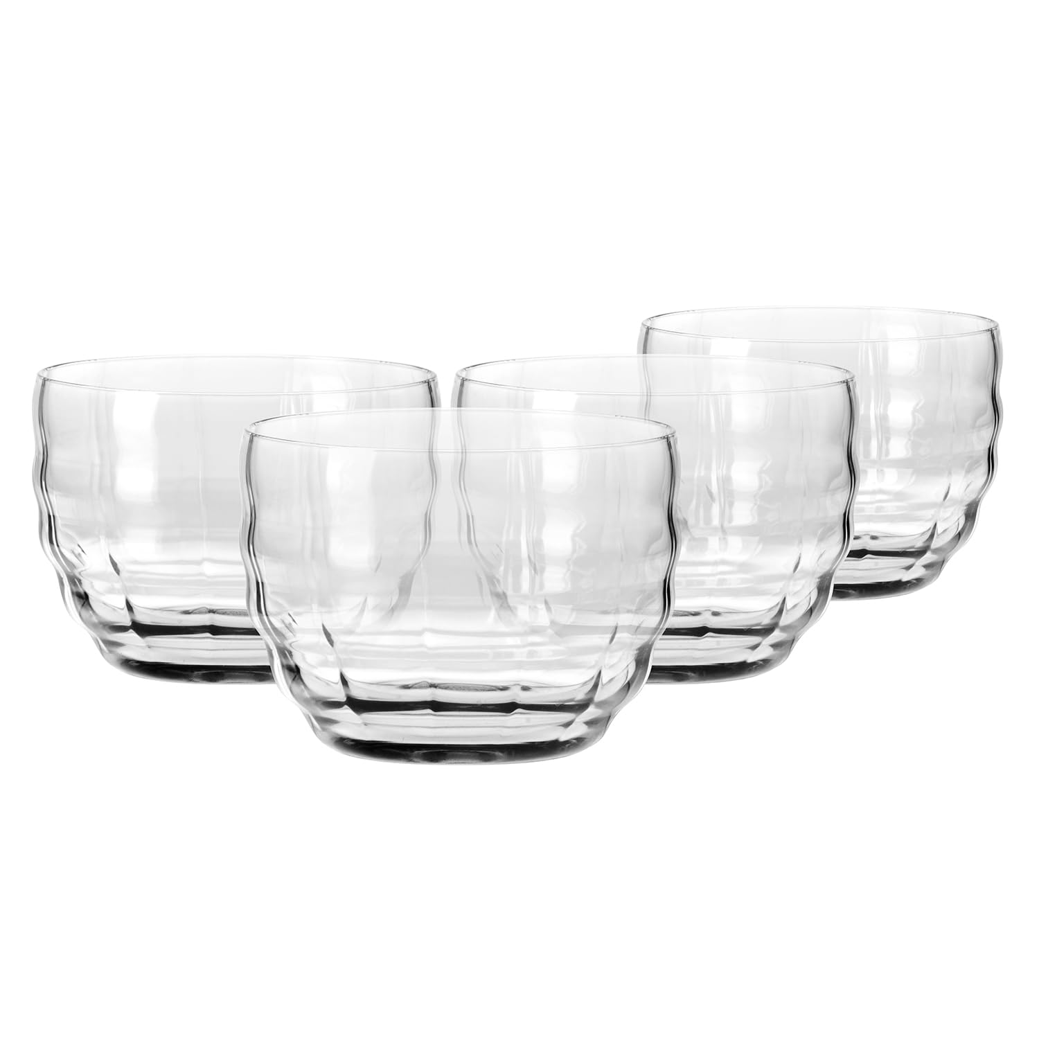 KROSNO Coffee Glasses for Latte, Cappuccino and Flat White Set of 4 340 ml, Coffee Moments Collection β Lead-Free Crystal β Wide Coffee Glasses for Everyday Use, Dishwasher Safe