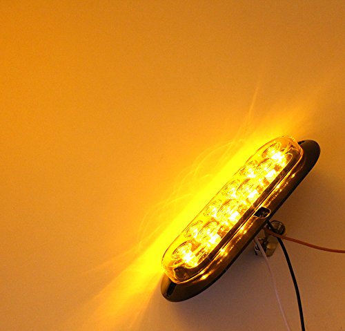 TMH (Pack of 2) 6 Inch 10 LED Surface Mount Oval Amber Turn Signal Side Marker Tail LED Light for Truck Trailer Trail Bus 12V DC