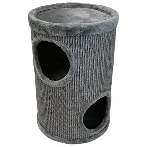 Bontoy Kratztonne Buddy in grau I 36 cm x 55 cm I mit weichem Liegebett I Zwei Höhlen Cover