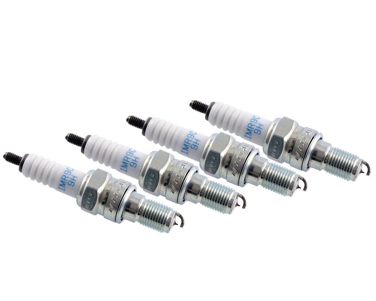 4x NGK Laser Iridium Zündkerze IMR9C-9H, Art.Nr. 6777, Gewindelänge 19 mm | Set mit 4 NGK Iridium-Zündkerzen, Schlüsselweite 16 mm; weitere Art.Nr. 98059-5992U, 31912MEL003, 31912MFL003, V27, VUH27D