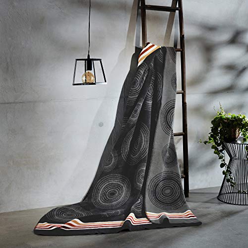 Erwin Müller Wohndecke Baumwollmischung grau/orange Größe 150x230 cm – Bild 3