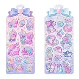 KRGNPLE 水入りシール ぷっくり ウォーターシール 3D 立体 2 枚入り 精巧な柄 手帳用装飾 DIY クリエイティブ ファッション 個性的 かわいい ギフト（セット 3）