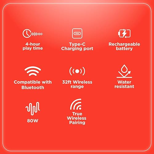 Miniatura 2 de RadioShack IPX5 Altavoz Bluetooth impermeable con luz RGB, negro, 40W