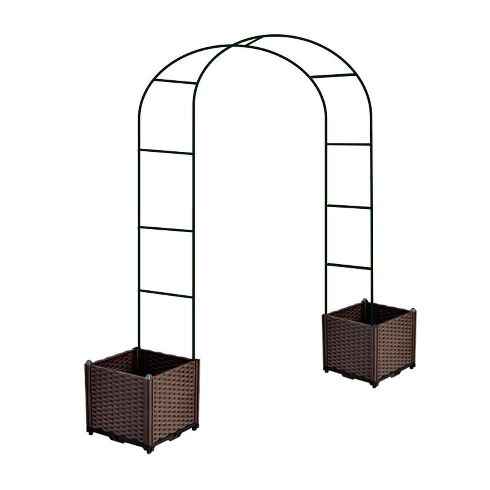 Arco da Giardino Supporto per Piante Facile da Montare, Tre Stili, Acciaio Galvanizzato, Arco da Giardino per Piante Rampicanti e Rose (Color : Planting box, Size : 13mm tube)