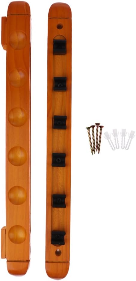 Premium Wall Mounted Hardwood Billiard Cue Rack - Wood Construction, Save Space - for Pool Table and Snooker Lovers