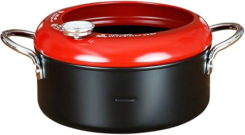 Sartén con termómetro Tempura Freidora Pot, Mini sartén profunda con escurridor Mini Sartén profunda con sartén de aceite 8 pulgadas