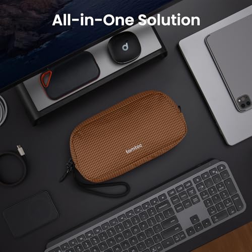 Image of tomtoc Electronics Organizer Travel Case Performance, Water Resistant Bag Cable Tech Pouch Accessories, Carry Storage for Cord, Phone, Cables, Airpods, USB Flash Drive, Daily Items