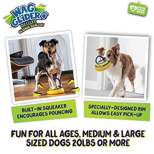Wag Glider Deluxe 2 Pack –The Sliding Gliding Dog Toy That Keeps Your Dog Happy, Healthy & Safe! Comes with a Built in Squeaker & Rope Attached. Safe for Indoor Play, Great for Medium & Large Dogs - Thumbnail 5