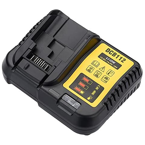 JANRI DCB112 12V 18V 20V Volt MAX Replacement Li-Ion Battery Fast Charger Compatible with Dewalt XR DCB184 DCB180 DCB182 DCB181 DCB101 DCB105 DCB115 DCB107 DCB120 DCB206 etc 110V-260V Cover