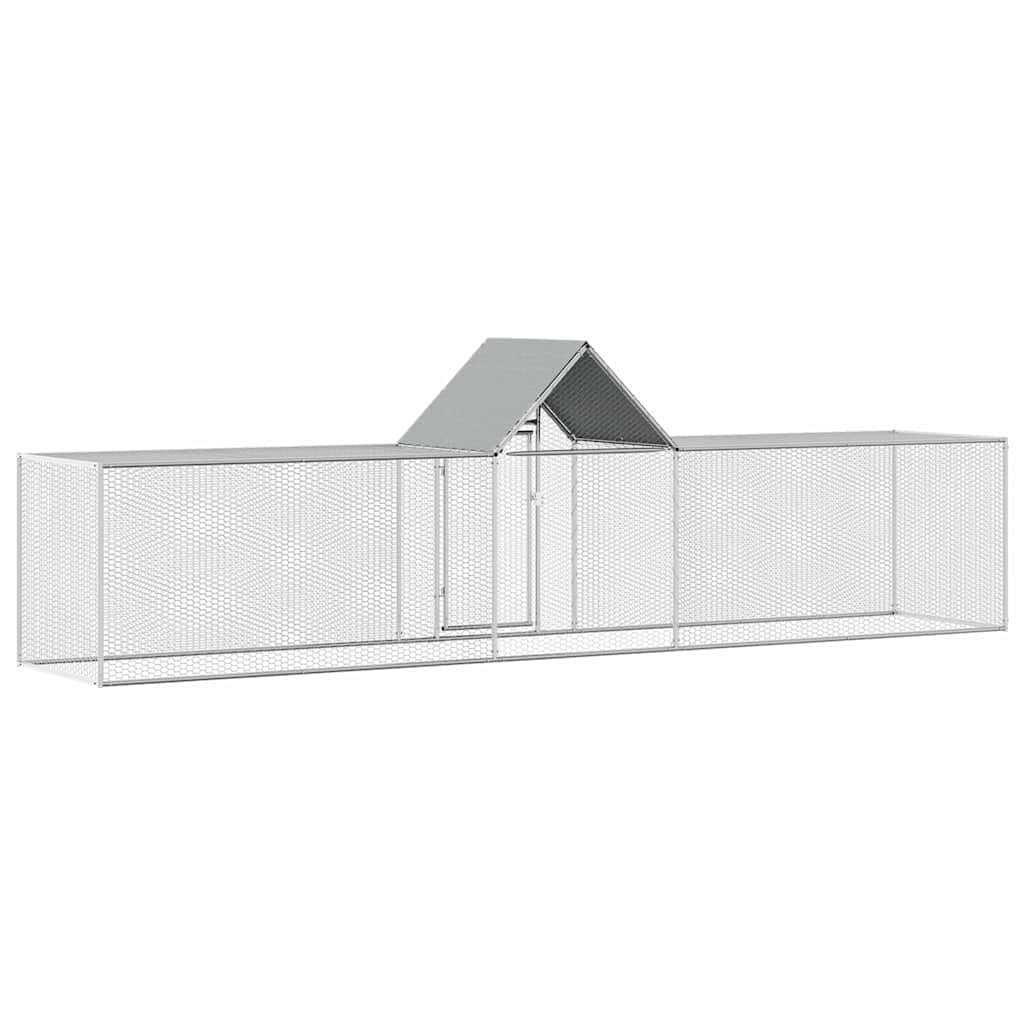 Gallinero 5 x 1 x 1,5 m, acero galvanizado para pollos, jaula para pájaros y mascotas