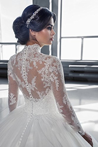 Robe de mariée grande taille XXL masquant les bras avec traîne - 5