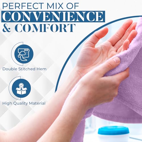 Image of DAN RIVER 6-Pack Premium Hand Towels (16x28 Inches) - 100% Cotton, Ultra Soft, Lightweight, Highly Absorbent Towels for Bathroom, Spa, Gym, Salon, Hotel, and Travel - Lavender