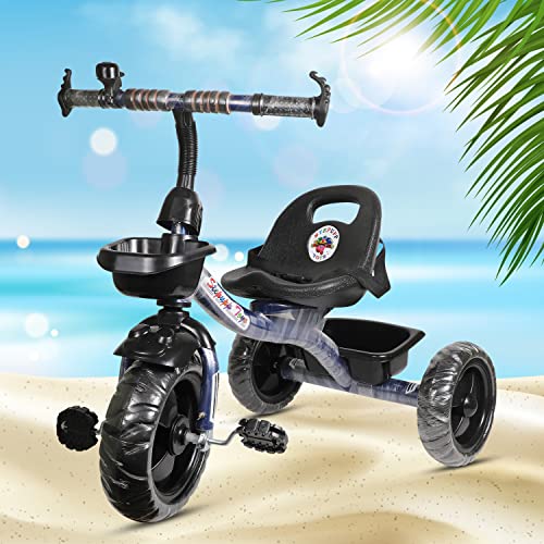 Image of Maanit Kids Tricycle with Rear & Front Basket | Comfortable Cushioned Seat with Safety Belt | Baby Trike for Boys & Girls Ages 2 to 4 Years | Sturdy & Safe Tricycle