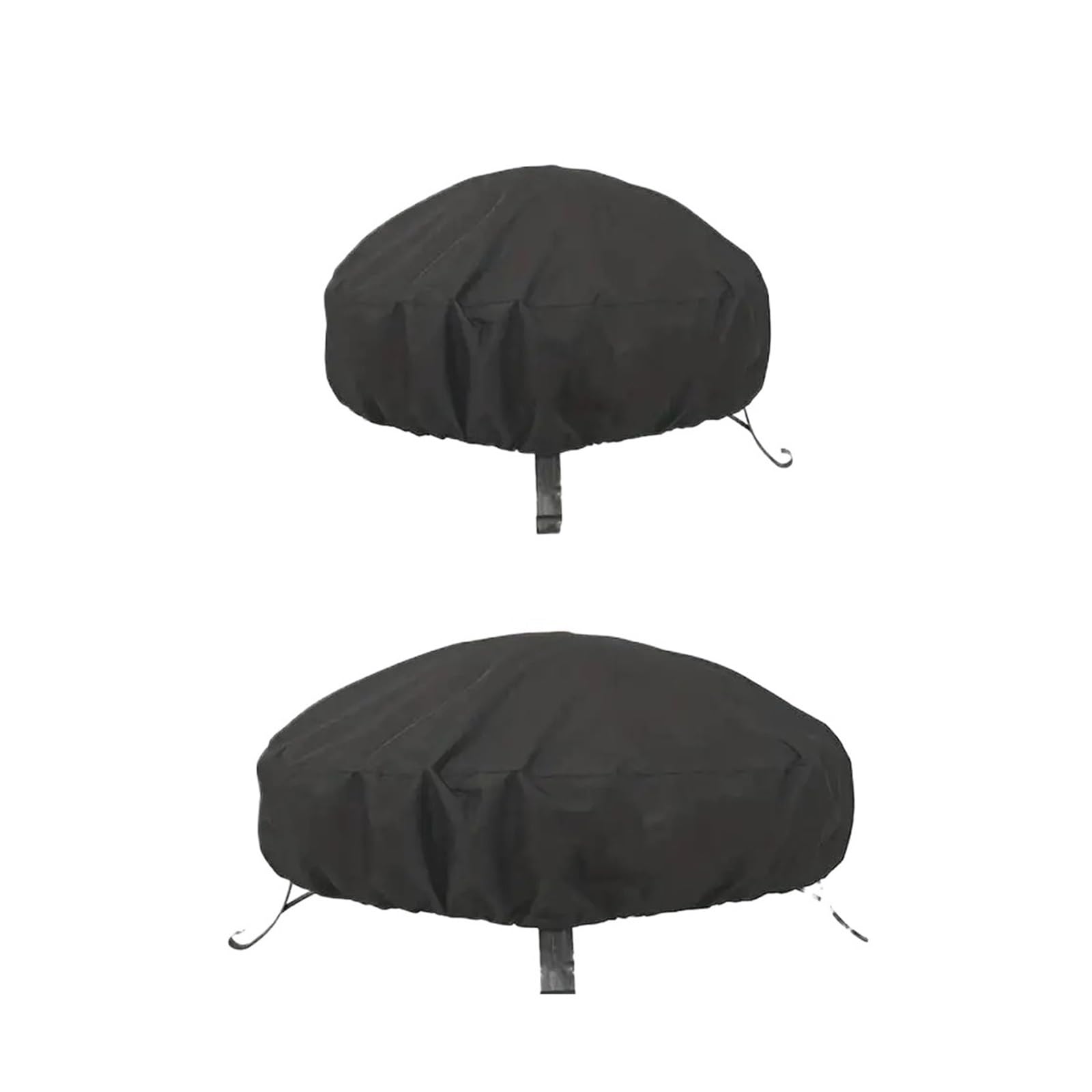 Lot de 2 housses de protection imperméables pour brasero de terrasse - Noir - Avec revêtement résistant aux UV