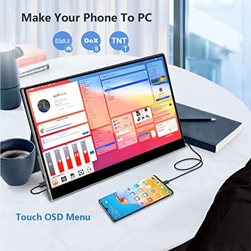 Image of 17.3 inch Portable Monitor Touchscreen, 300hz Portable Monitor 1MS Gaming Display for Laptop Game Console, FHD 100% sRGB Portable Display with Capacitive Stylus Pen /USB C /Mini HDMI