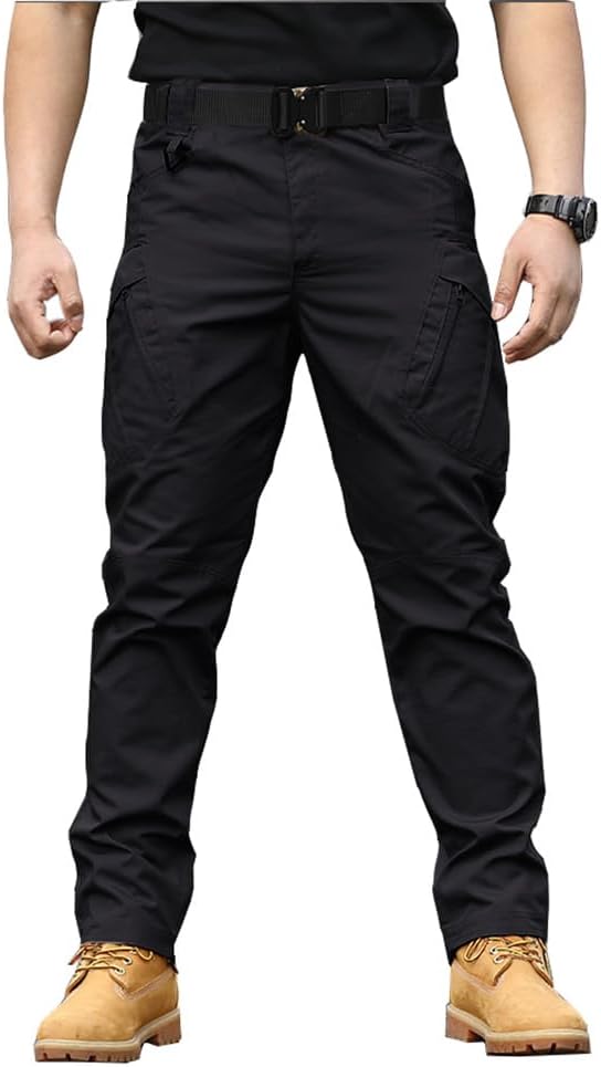 THWEI Mens Tactical Cargo Pants Water Resistant Hiking Outdoor Work Pants Multi Pockets with No Belt - Image 3
