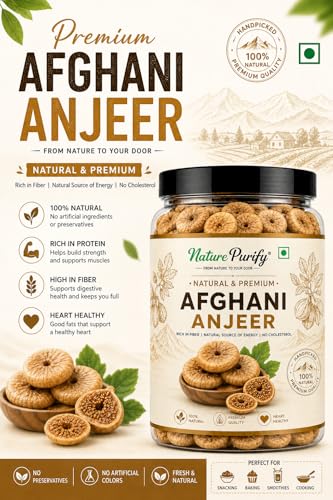 Image of Nature Purify Premium Afghani Anjeer 250gm | Soft Juicy Dried Figs Dry Fruit | Rich Source Of Fiber | Low in Fat Healthy Snack Jar Pack Of 1 | Perfect for Gift