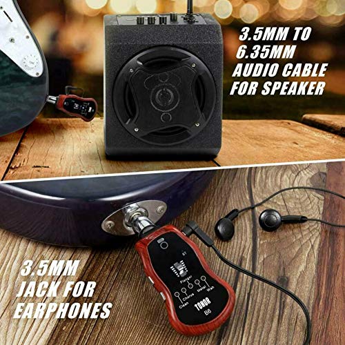 Guitar Effector, Guitar Headphone Amplifier, Rechargeable Built-In Battery Electric Guitar Effector System Musical Instrument Accessories
