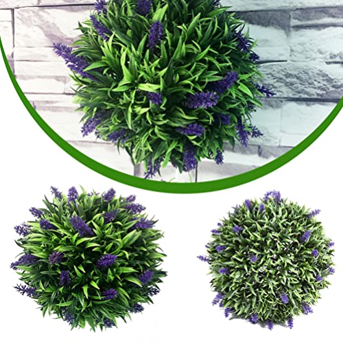 MAGICLULU Lavender Bouquet 30cm Artificial Lavender Ball Artificial Plant Topiary Balls Faux Boxwood Decorative Balls Resistant Artificial Topiary Ball for Backyard Balcony Garden - Image 4