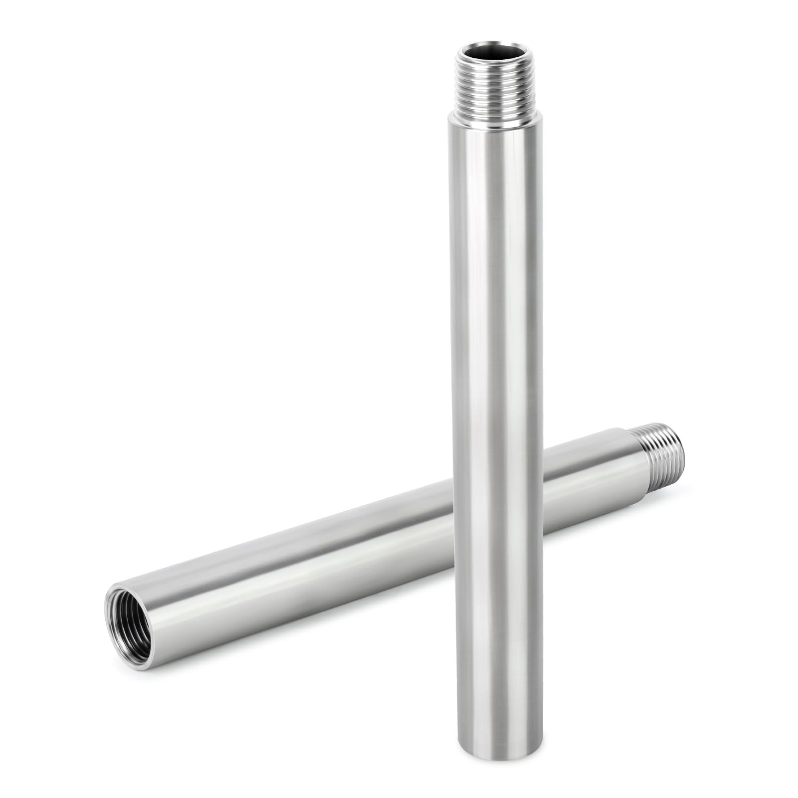 Accesorios de tubería de acero inoxidable 304 200 mm 1/2" hembra x 1/2" macho BSP pezón tubo fundido 2 piezas