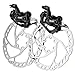 RUJOI Bike Disc Brake Kit, Aluminum Front and Rear Caliper, 160mm Rotor, Mechanic Tool-Free Pad Adjuster for Road Bike, Mountain Bike