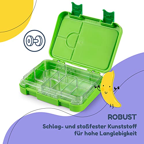 Schmatzfatz Junior Lunchbox für Kinder – Bento-Box mit herausnehmbarem Einsatz mit 4 oder 6 Fächern, auslaufsicher… – Ansicht 6