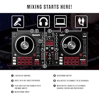 Numark Mixtrack Pro FX Serato DJ Controller with 2 Decks, Mixer, Effects Paddles and Audio Interface