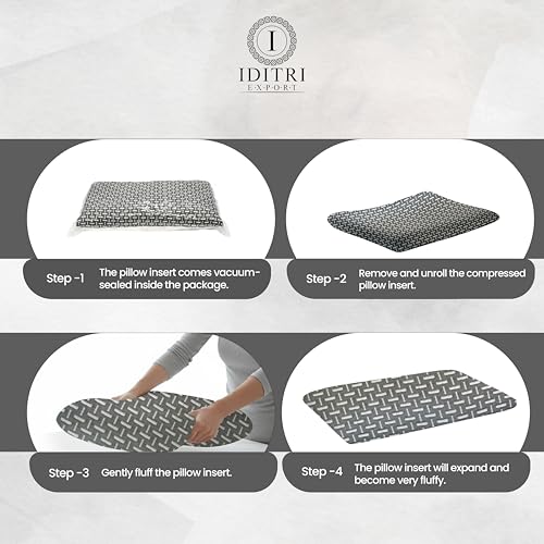 Image of Ultra Slim Sleeping Pillow, Gray Geometric Memory Foam for Spinal Health, Breathable Jacquard Fabric Cover, Orthopedic Bedding for Stomach and Back Sleepers, Aligned Spine,55x40x5 cm