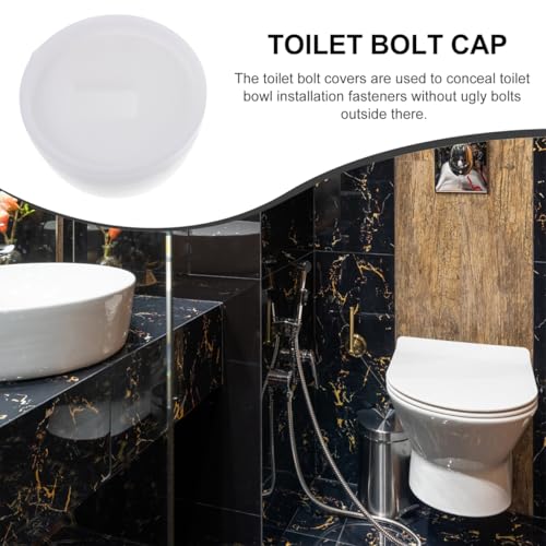 LOORGVEL Universelle Wc Schraubenabdeckungen 3.50X3.50X2.00Cm Toilettenschraubenkappen Bodenschrauben Abdeckung Rostschutz Installationszubehör Für Toilettenschüssel Einfach Zu Montieren