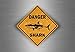 Akachafactory Autocollant Sticker Voiture Moto Tuning Danger Requin Shark Surf Surfeur Mural