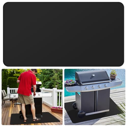 FLASLD Alfombrilla para parrilla de 81x152 cm, alfombrillas ignífugas de doble cara a prueba de aceite para hoguera, alfombrillas para parrilla al aire libre, chimenea, barbacoa