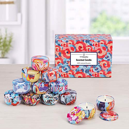 TTRWIN Scented Candles Gift Sets, 2.5 Oz x 12 pcs Natural Soy Wax Scented Candle,Aromatherapy candles for bathroom yoga to relieve stress help sleep sets. - Image 6