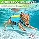 AOFITEE Ripstop Hunde Rettungsweste für Kleine Mittel Große Hunde, Reflektierend Schwimmweste Hund für Schwimmen Bootfahren, Einstellbar Hundeschwimmwestemit Rettungsgriff und überragendem Auftrieb