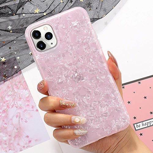 LLZ.COQUE Coque pour iPhone 12 Pro Max Silicone TPU Souple Antichoc Ultra Légère Fine Case avec Motif de Marbre Housse Étui pour Apple iPhone 12 Pro Max Rose Cover