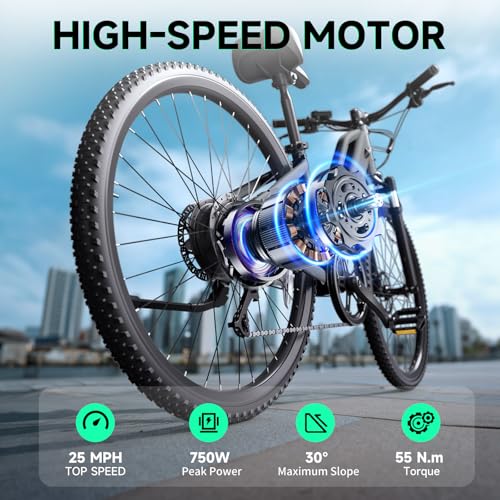 Image of TST Electric Bike for Adults, 1000W /750 Peak Ebike with 36V 10.4 /7.8Ah Battery, up to 50 Miles Range 25 MPH Electric Bicycle, 7 Speed, 26 inch E Bike for Commute
