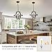 DLLT Vintage Pendant Hanging Light Fixtures, Flush Mount Ceiling Chandelier Lamp with Metal Spherical Shade for Kitchen, Dining Room, Living Room, Hallway, Entryway 3-Light, E12 Base-Matte Black