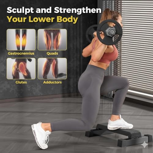 Image of TYB Calf Raise Bar for Home Gym Workouts, Standing Calf Raise Machine for Calf Stretching, Squating, Foot Stretching, Anti-Slip Solid Calf Block, Ankle Calf Stretcher